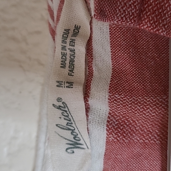 WOOLRICH Dark Pink White Striped Green Embroidered Top organic cotton Medium - Picture 4 of 8